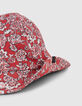 Sombrero rojo estampado floral bebé niña-5