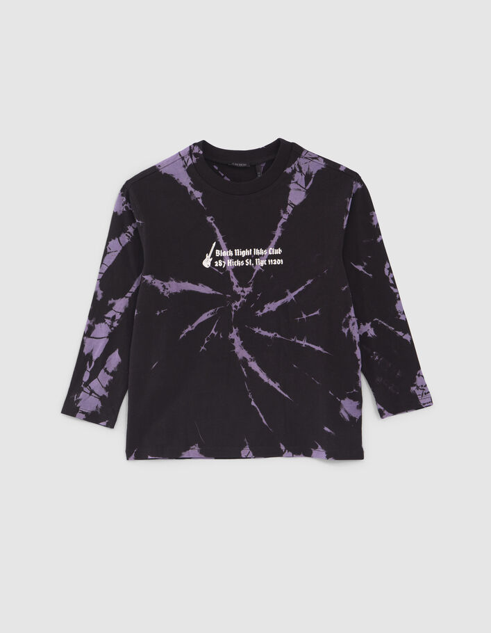 T-shirt violet all-over tie and dye garçon-2