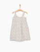 Robe blanc cassé à imprimé pois revisité fille-3