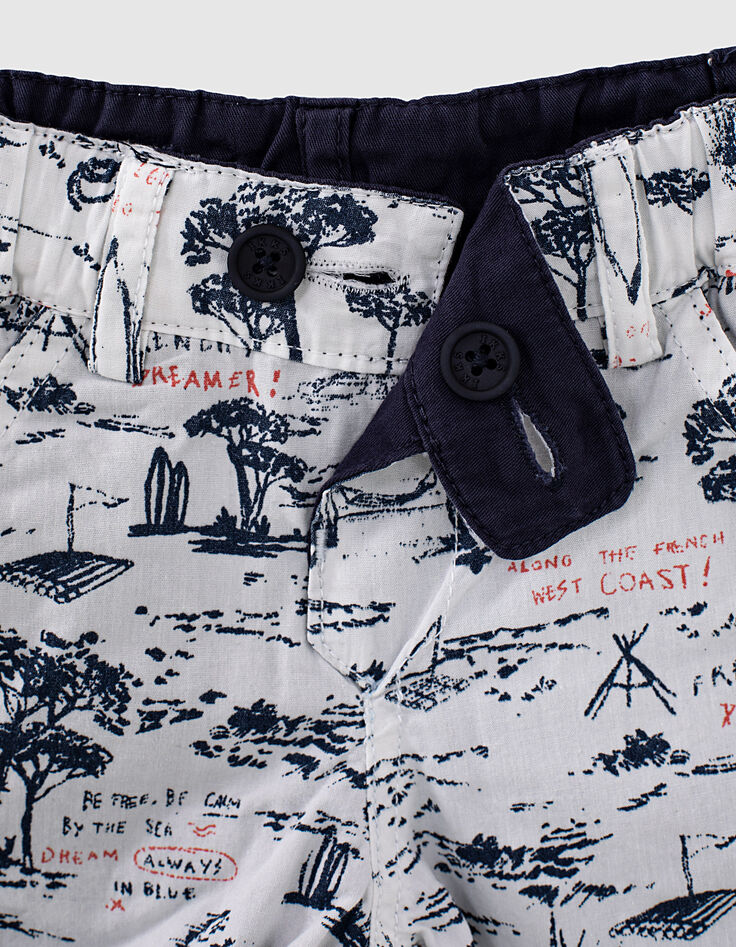 Short réversible navy et imprimé bébé garçon  -6
