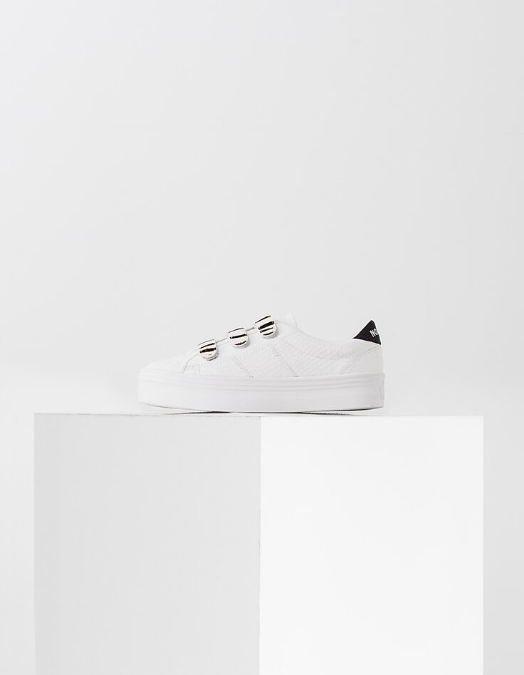Deportivas No Name plato straps snake blanco-1