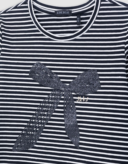 T-shirt marinière noeud glitter fille T-shirt marinière noeud glitter fille - IKKS