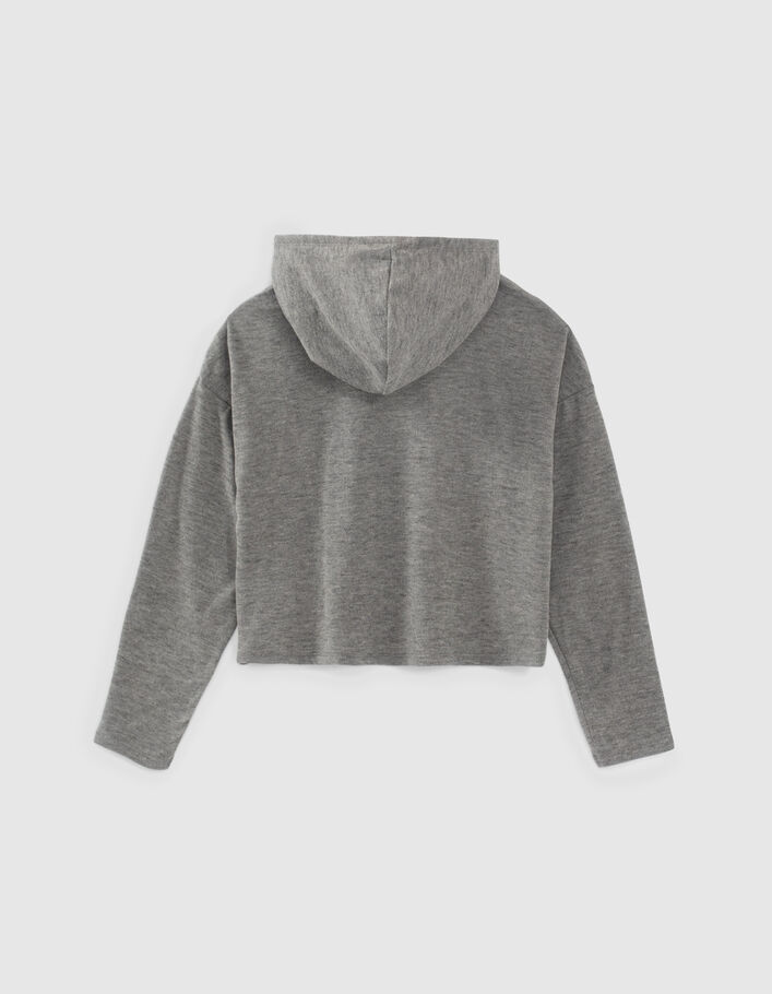 Camiseta gris motivo niña con capucha niña-3