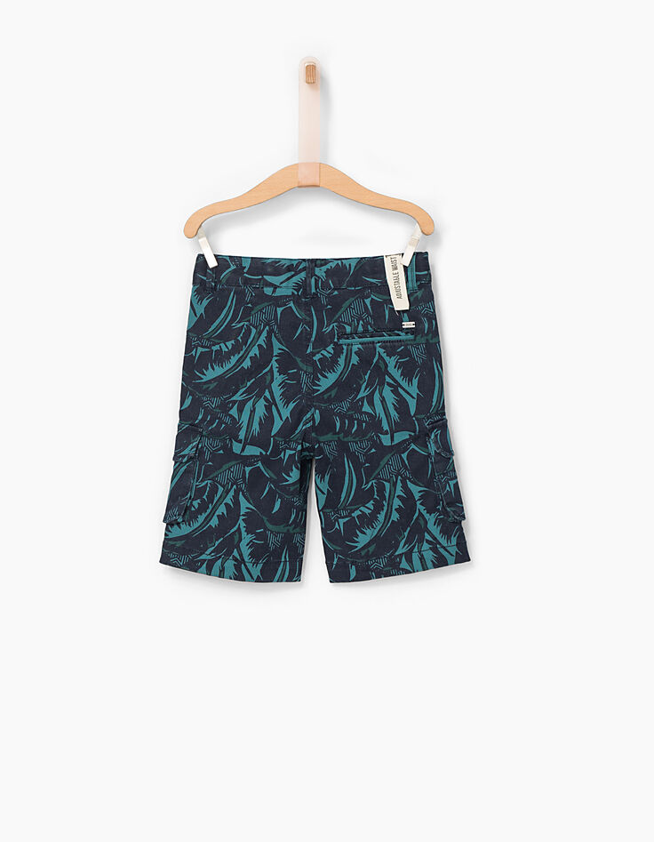 Bermudas tinta estampado hojas niño -2 Bermudas tinta estampado hojas niño -2