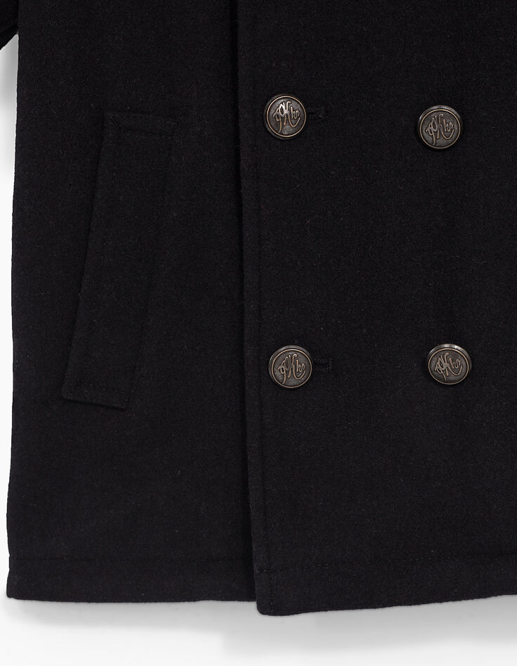 Caban gris à col tailleur et capuche garçon-6