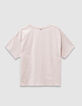Beige T-shirt biokatoen zwarte tekst meisjes-4