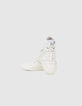 Sneakers blanches cuir décor clous Femme-5