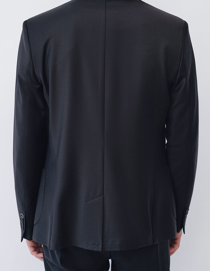 Marineblaues, waschbares Herrensakko aus Flanell-3