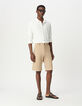 Bermuda CHINO STRAIGHT sable Homme-1