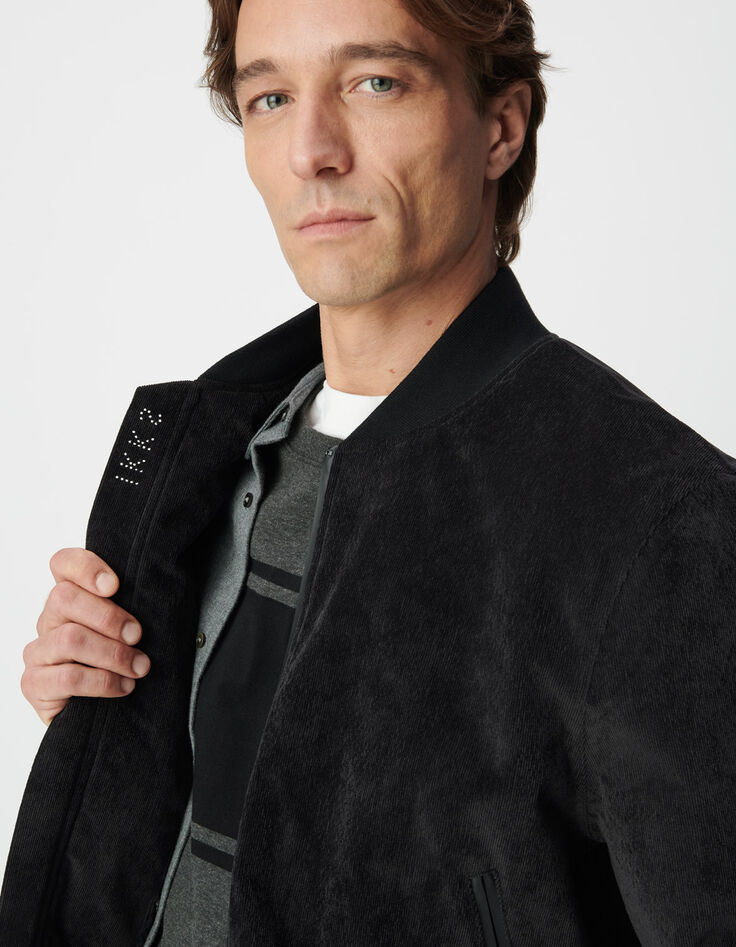 Cazadora negra ante acolchada WATERPROOF hombre-5