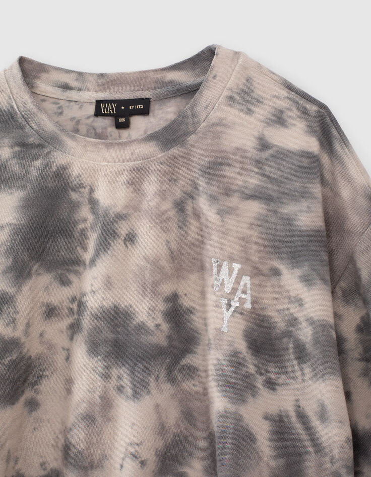Cropped sweater wit en zwart tie and dye meisjes-2