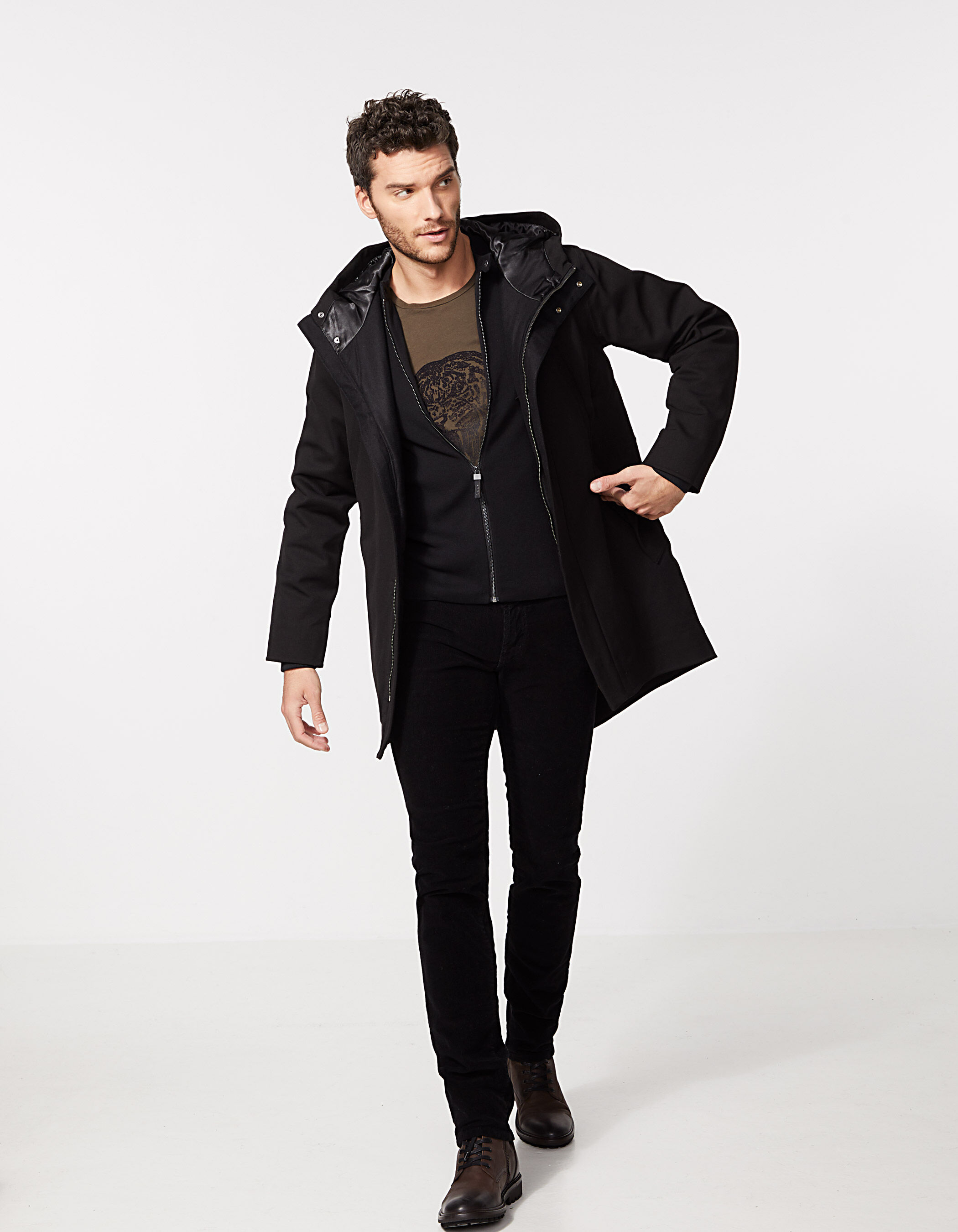 Men's black, gold padded interior Urban Lab parka