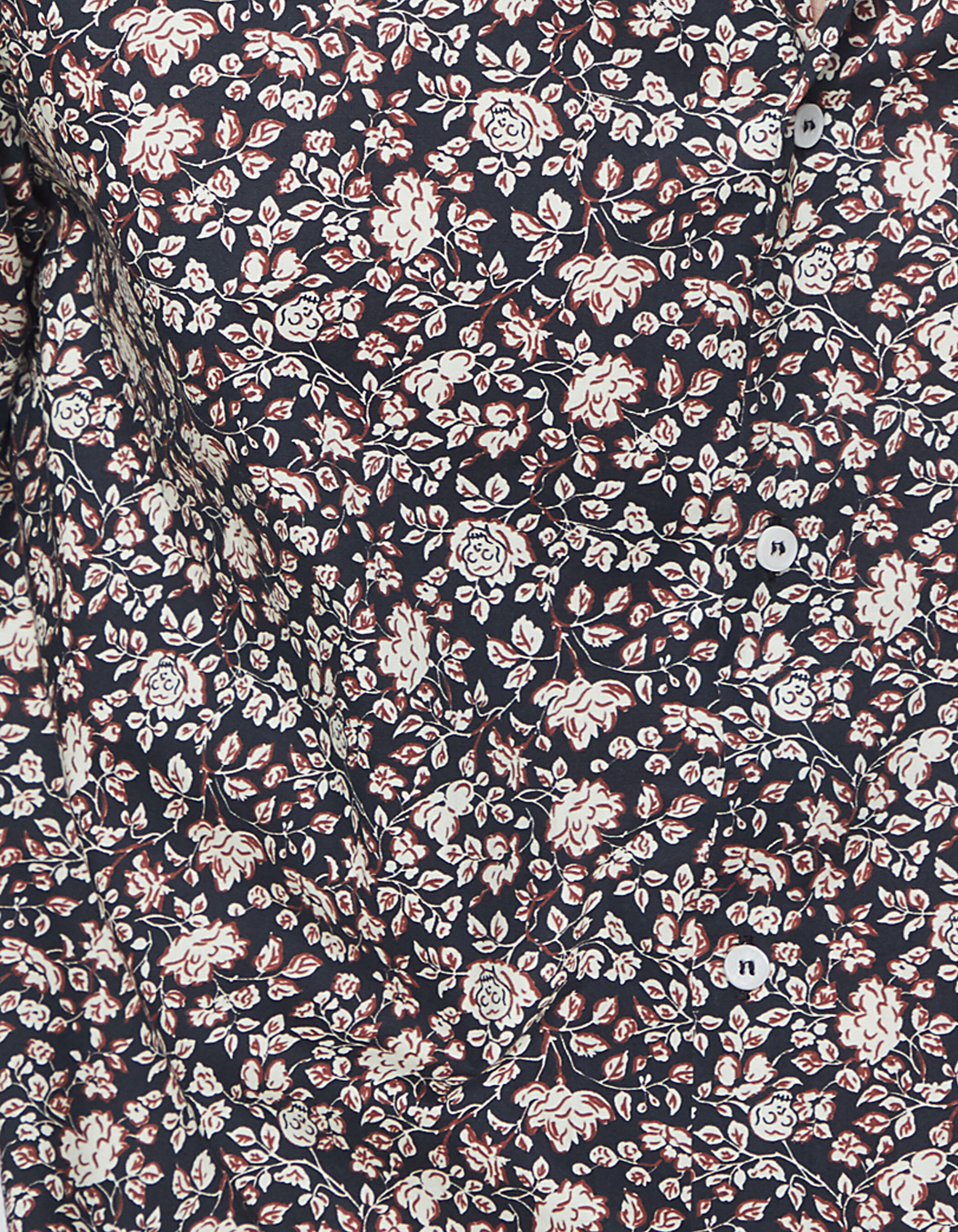 Chemise SLIM noire imprim fleurs Homme
