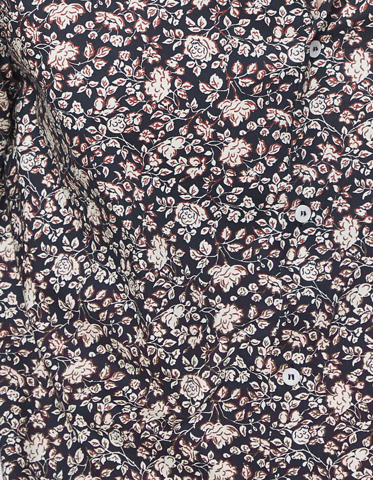 Chemise SLIM noire imprimé fleurs Homme-6