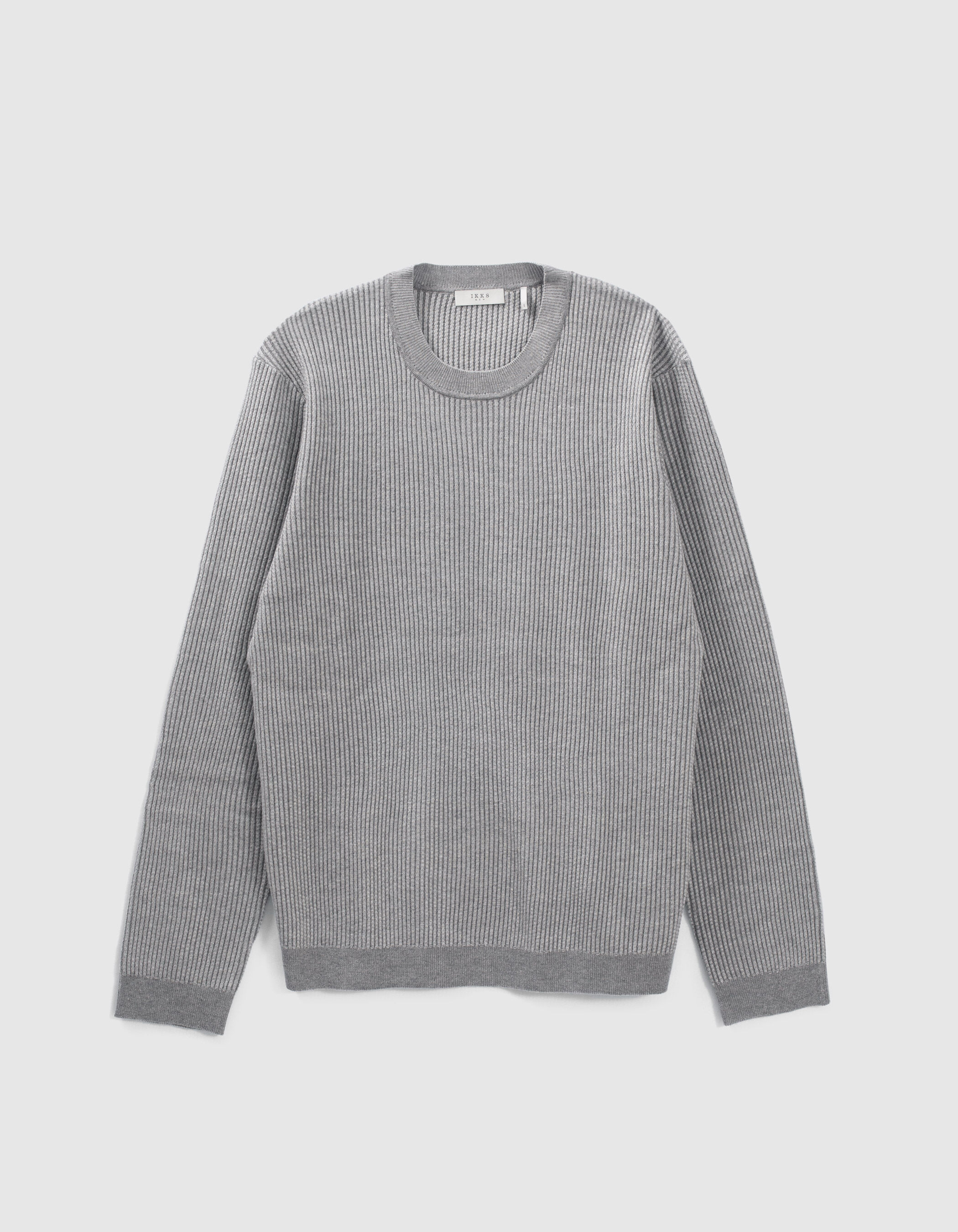 Grey waffle knit sweater outlet