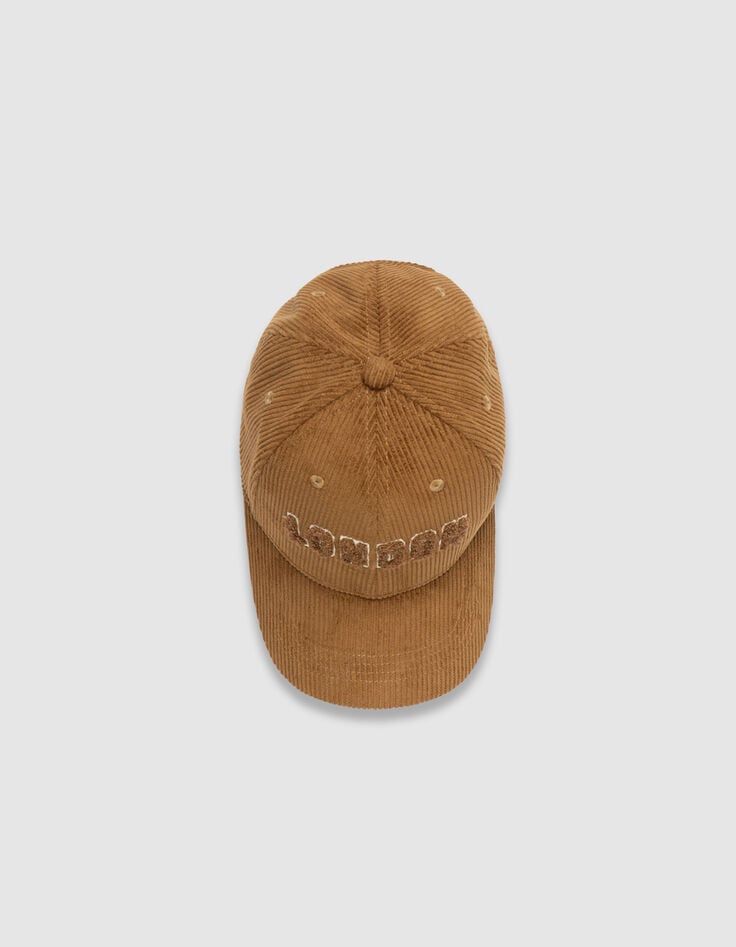 Casquette beige velours côtelé message bouclette Femme-6 Casquette beige velours côtelé message bouclette Femme-6