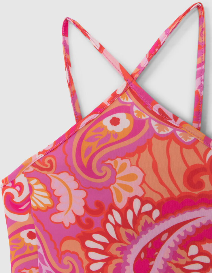 Rosa Mädchentop mit psychedelischem Print-2
