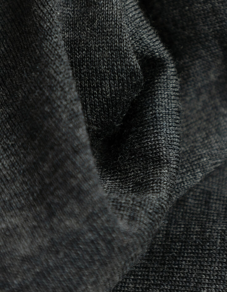 Marineblauer Herrenstrickpulli Kaminkragen-6