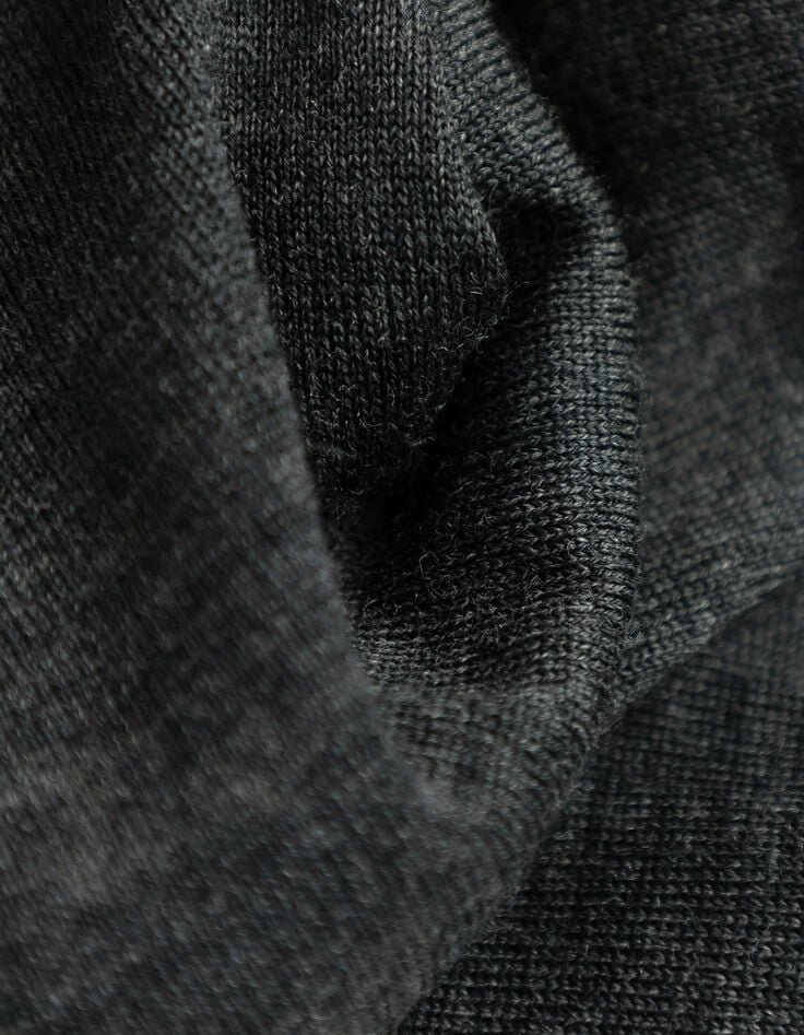 Jersey lana gris punto cuello chimenea hombre-6 Jersey lana gris punto cuello chimenea hombre-6