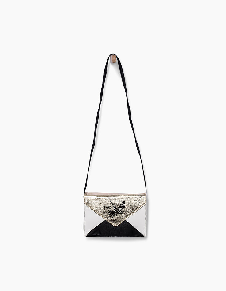 Sac-pochette bandoulière noir à perroquet fille-7