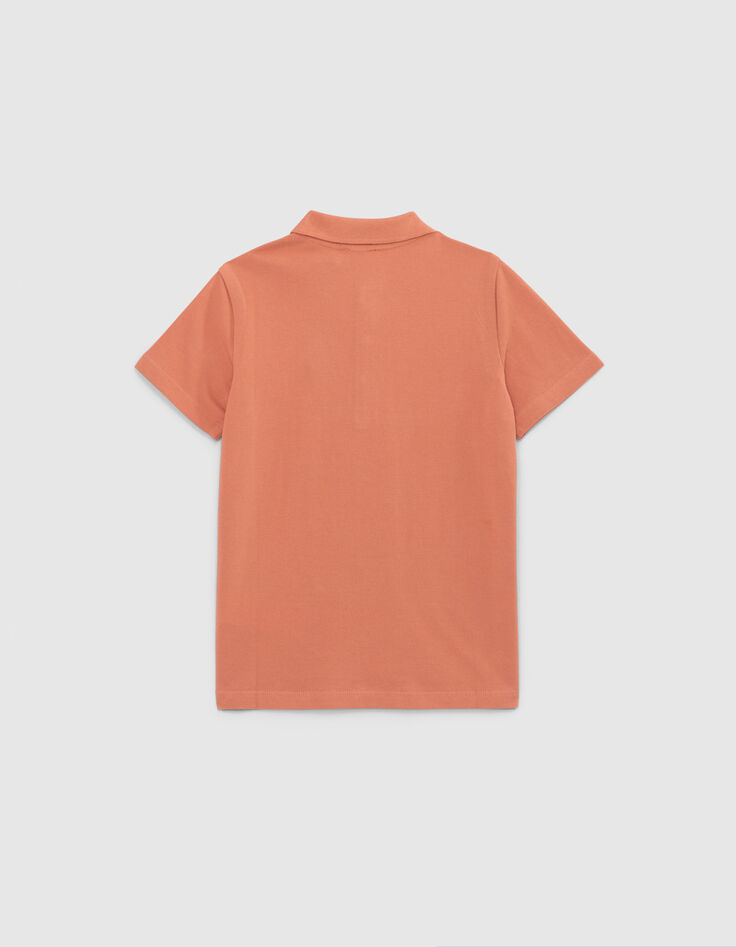 Polo terracotta coton bio brod&eacute; guitare gar&ccedil;on-3