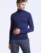 Pull laine marine à col roulé Homme-2
