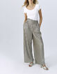 Cremeweißes Damen-T-Shirt, Rippenstrick, Spitzenrand-7