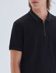 Polo noir DRY FAST maille piquée rayure verte Homme-5