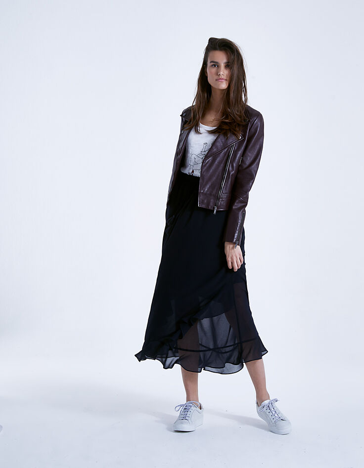 Blouson cuir coloré femme-5