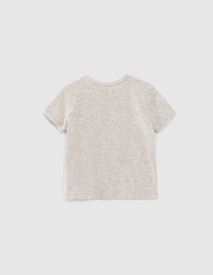 T-shirt gris visuel basket et feuillage bio bébé garçon  - IKKS