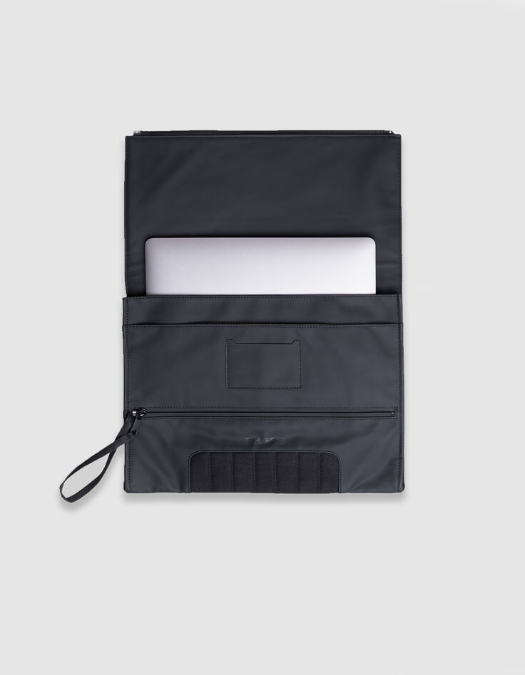 Pochette ordinateur noire nylon effet gomme Homme-2