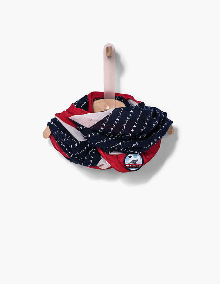 Boys&rsquo; navy skateboard print snood -1