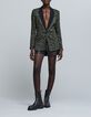 Veste de costume kaki fluide imprimé camouflage Femme-1