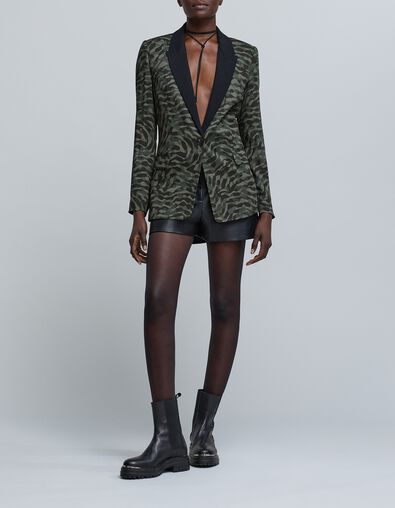 Veste de costume kaki fluide imprimé camouflage Femme - IKKS