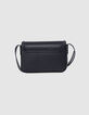 Sac à main noir rigide décor clous fille-5