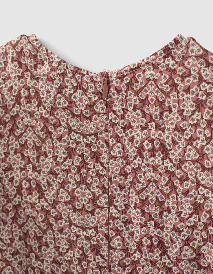 Girls&rsquo; rosewood blurry floral print blouse-5