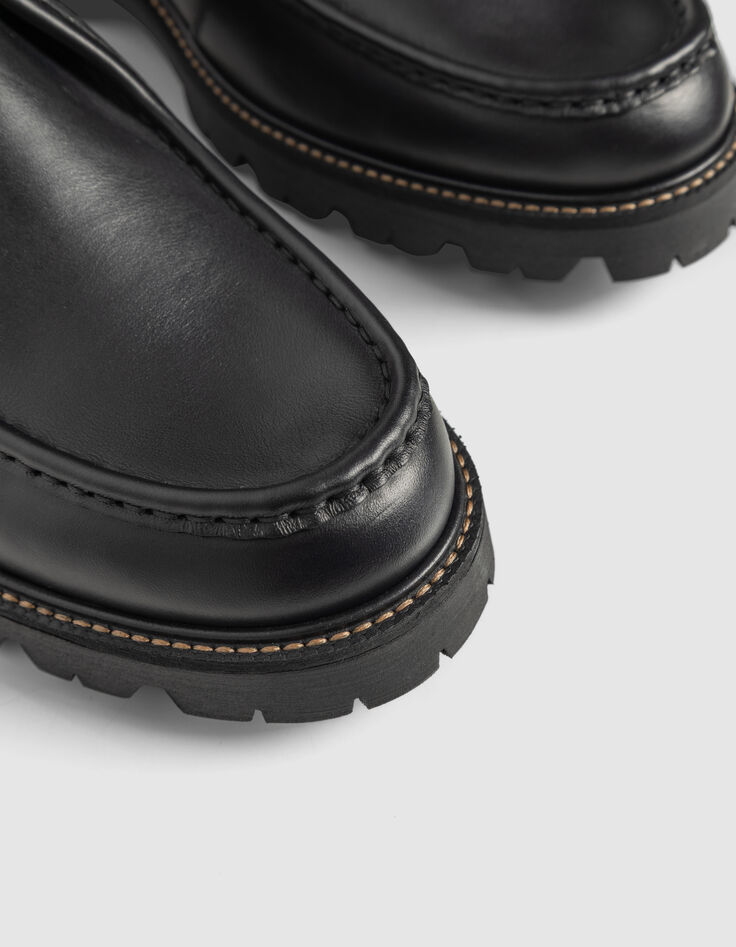 Derbies noirs vintage cuir Homme-4