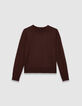 Pull en laine marron tricot fantaisie Femme-5