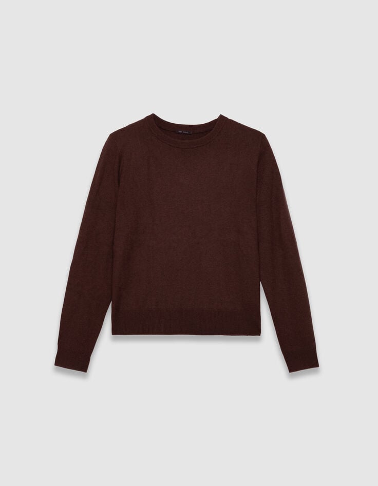 Pull en laine marron tricot fantaisie Femme-5 Pull en laine marron tricot fantaisie Femme-5