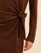 Robe tube longue marron &agrave; nouer c&ocirc;t&eacute; I.Code-5