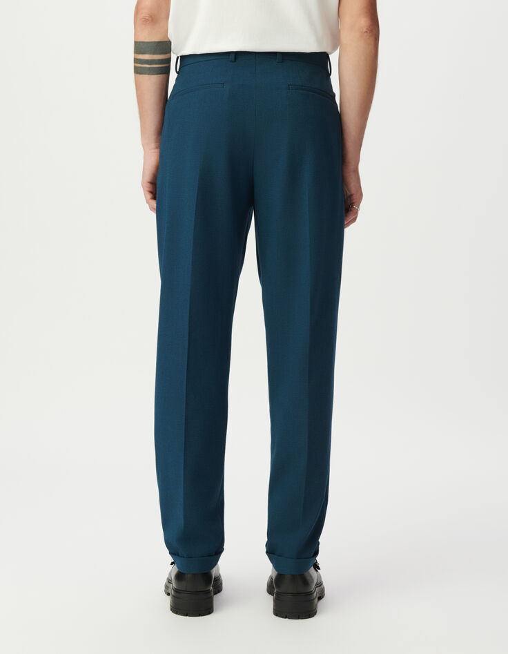 Blaue Anzughose für Herren mit Bundfalten-3 Blaue Anzughose für Herren mit Bundfalten-3