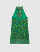 Mintgr&uuml;nes Recycling-Damenkleid mit Grafikblumenprint-5