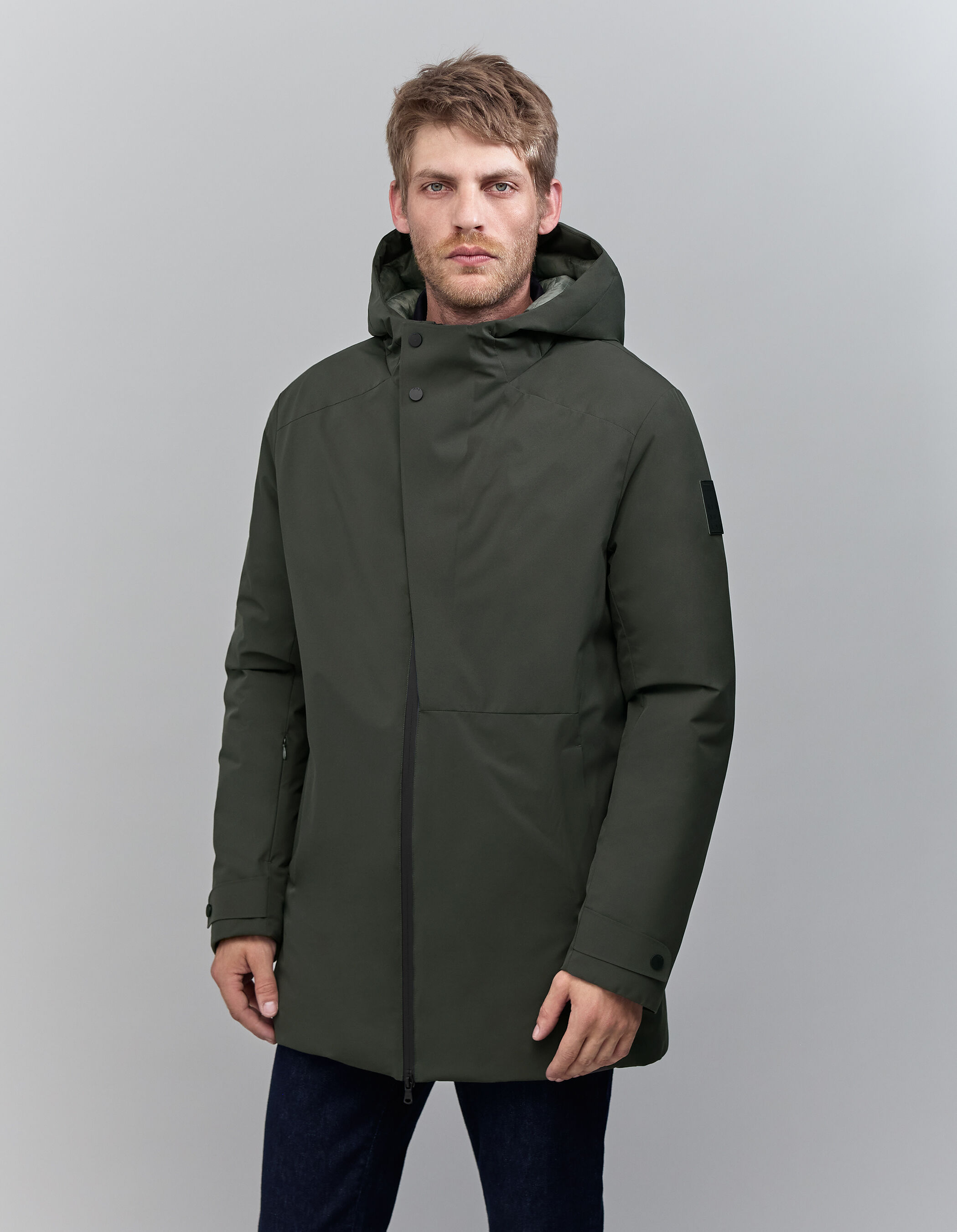 Parka dark green interior marble print WATERPROOF Homme