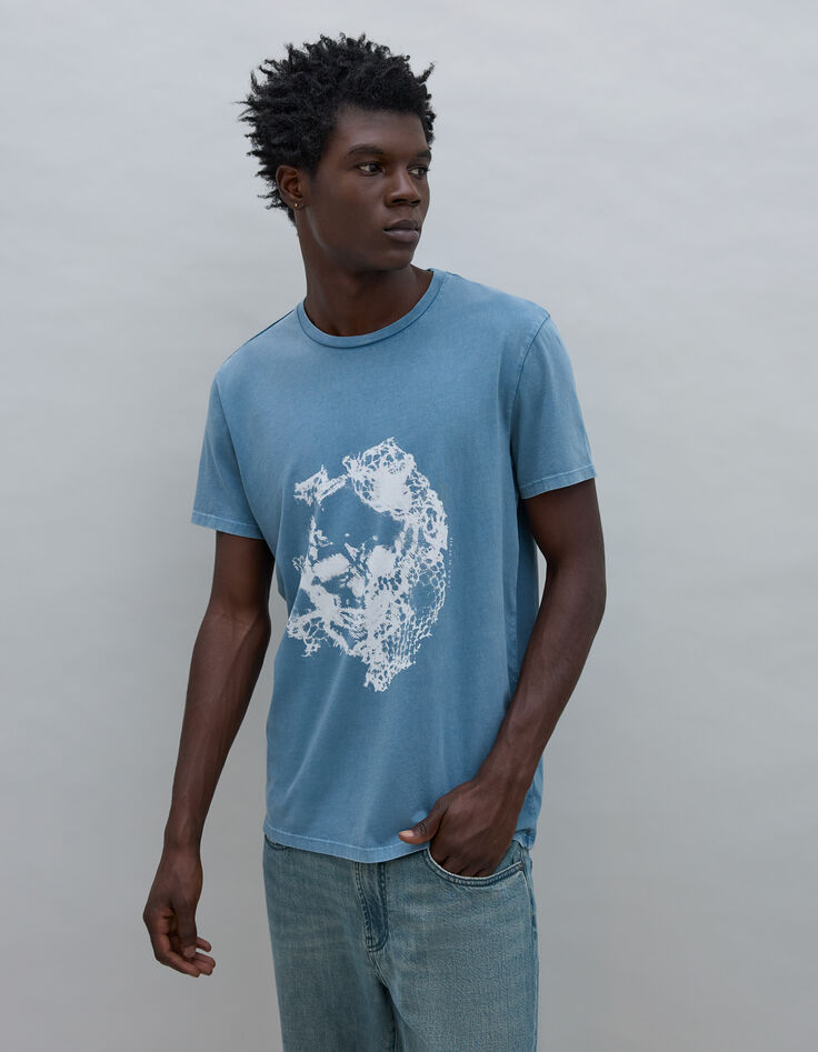 T-shirt orage visuel tête-de-mort Homme-5