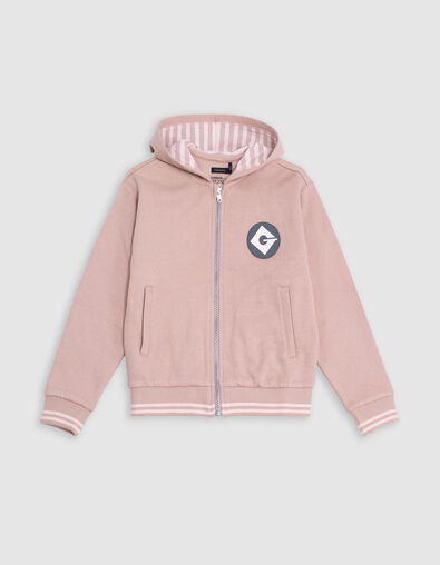 Cárdigan rosa algodón diseño mini espalda MINIONS niña - IKKS