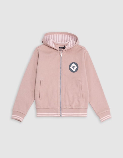 Cárdigan rosa algodón diseño mini espalda MINIONS niña - IKKS