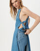 Robe longue en jean waterless ouverte côtés-4