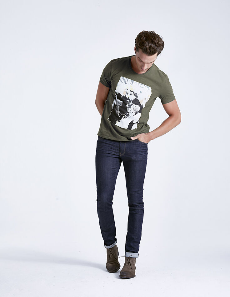 Tee-shirt kaki à print arty Homme-5 Tee-shirt kaki à print arty Homme-5