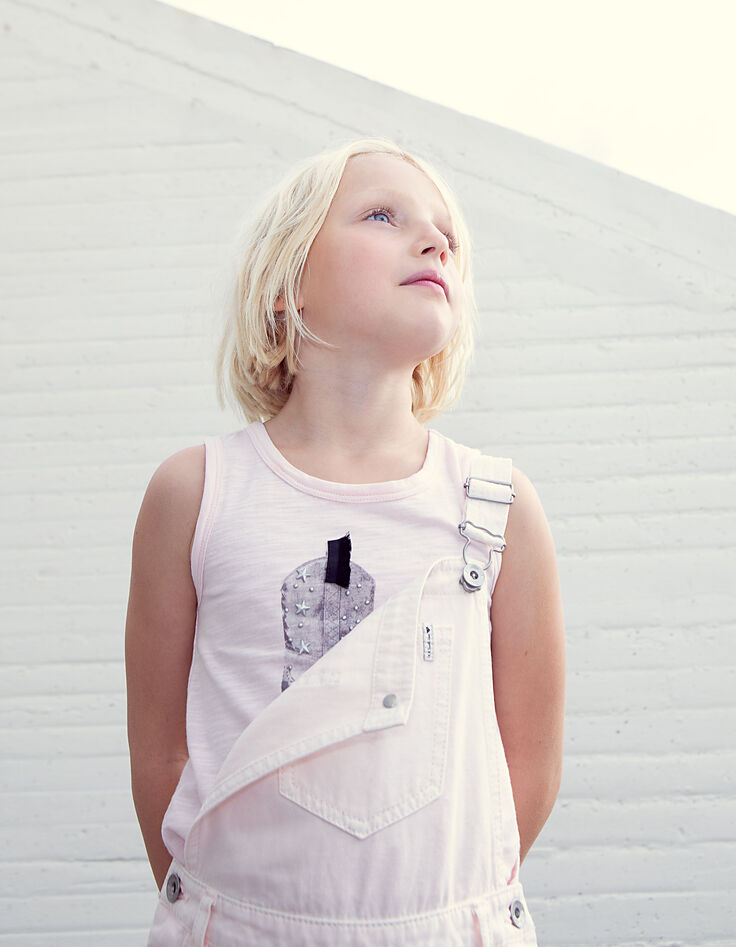 Girls’ light pink vest top with studded cowboy boot-3