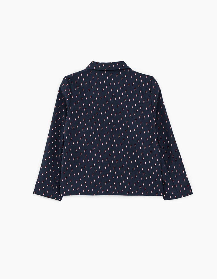 Veste de costume fluide navy imprimé éclairs fille-4